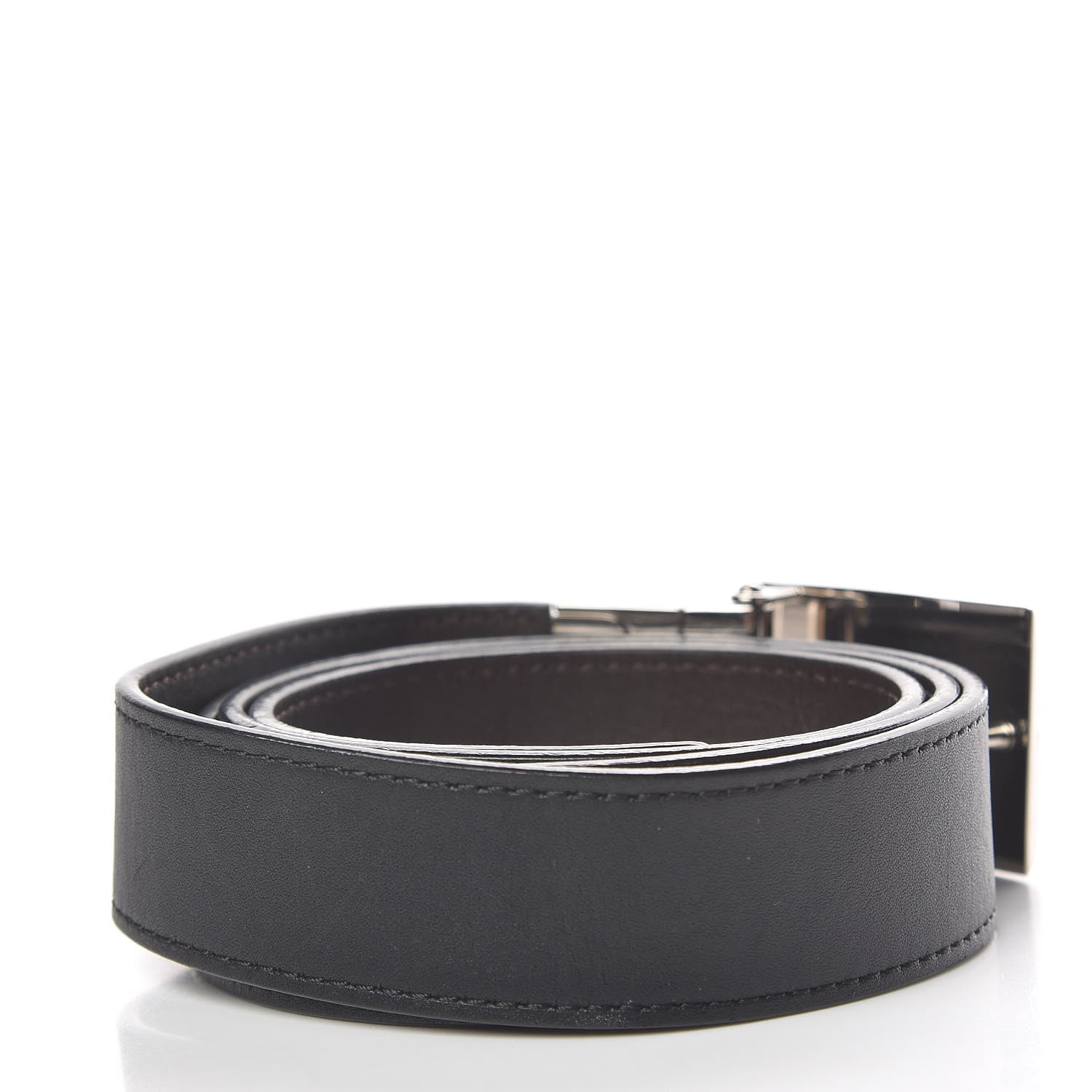 Louis Vuitton Calfskin 30mm Reversible Belt 90 36 Black Dark Brown 3 of 9