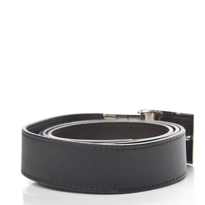 Louis Vuitton Calfskin 30mm Reversible Belt 90 36 Black Dark Brown 3 of 9