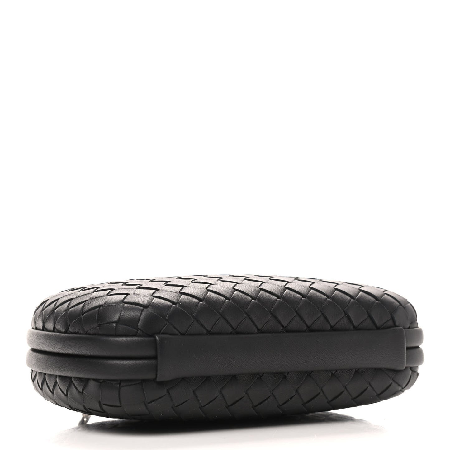 Nappa Intrecciato Chain Knot Clutch Black