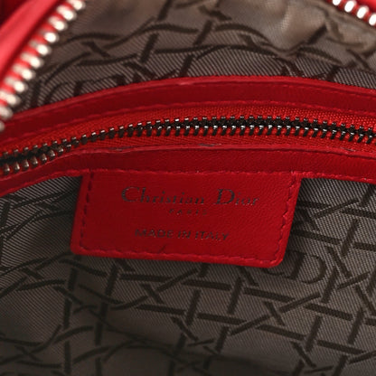 Christian Dior Lambskin Cannage Medium Lady Dior Red 6 of 11