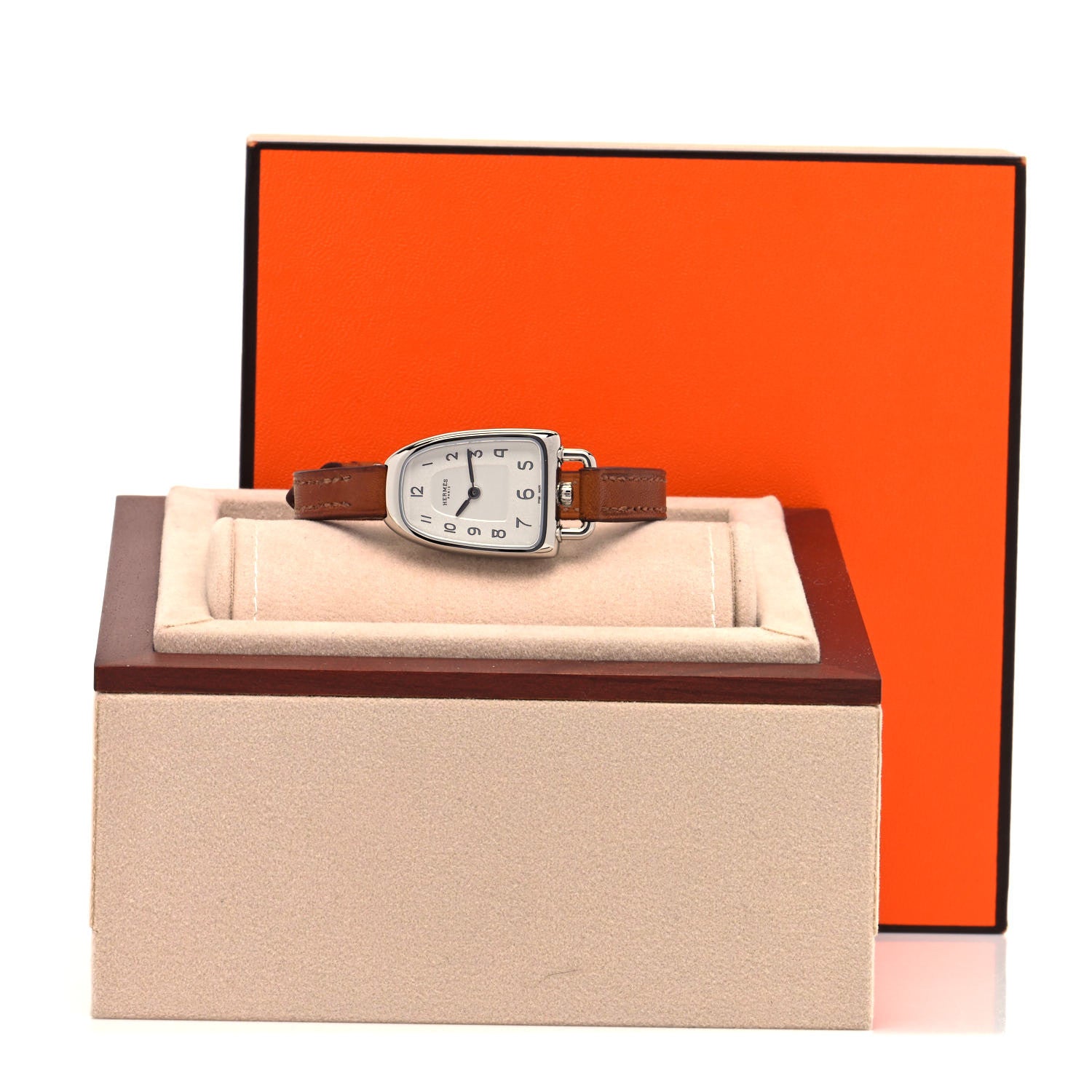 Hermes Stainless Steel Barenia 20mm Galop Quartz Watch Fauve 5 of 5