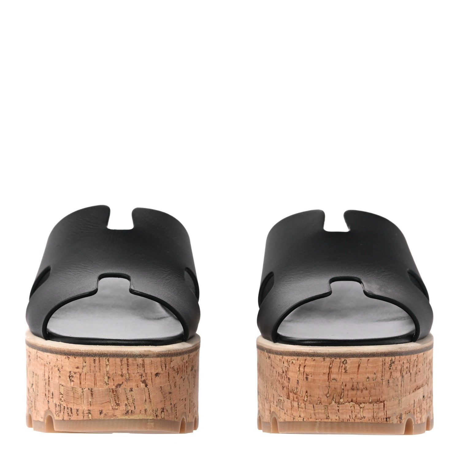 Hermes Calfskin Cork Eze 30 Sandals 35 Black 2 of 10