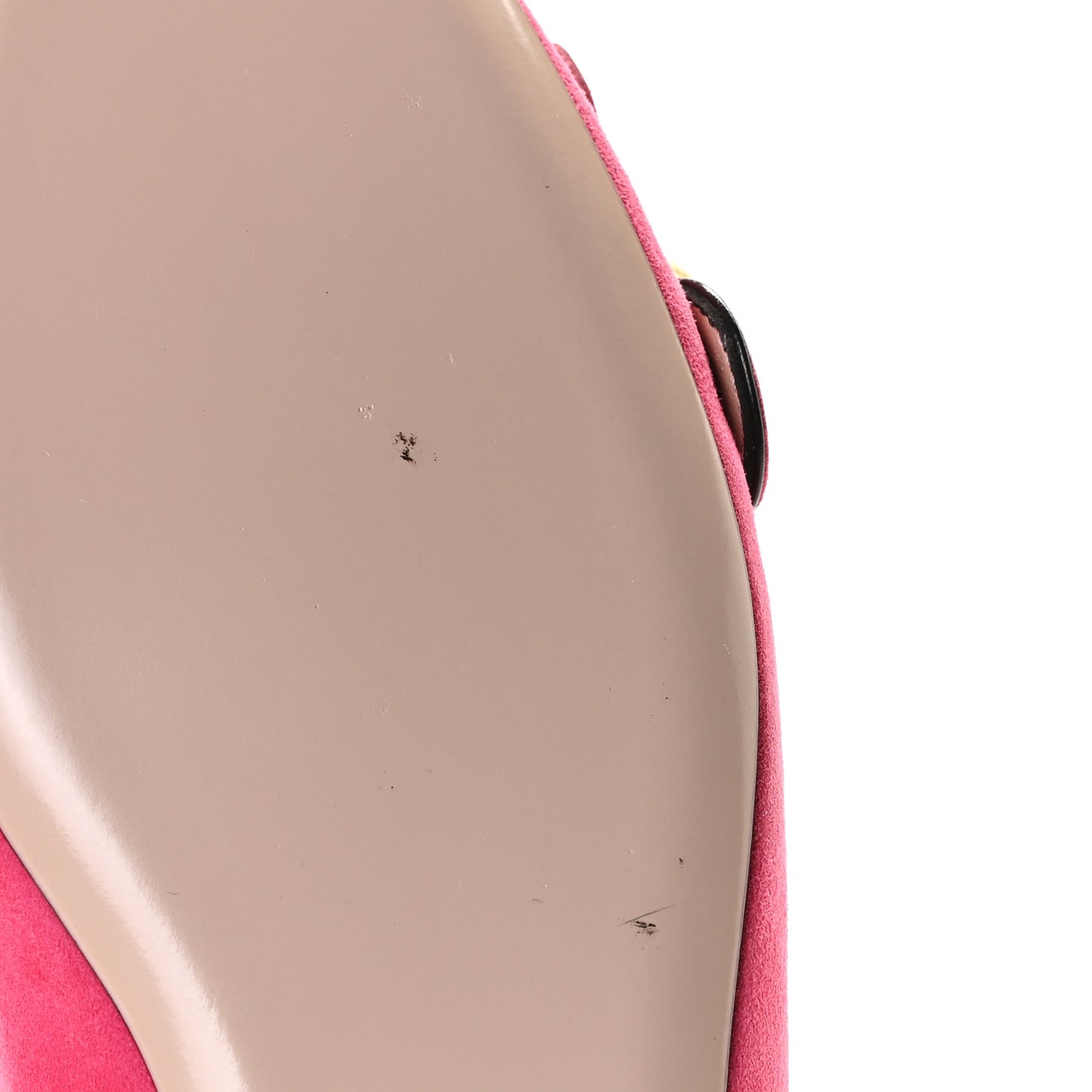 Kid Scamosciato GG Marmont Fringe Flats 37 Hot Pink