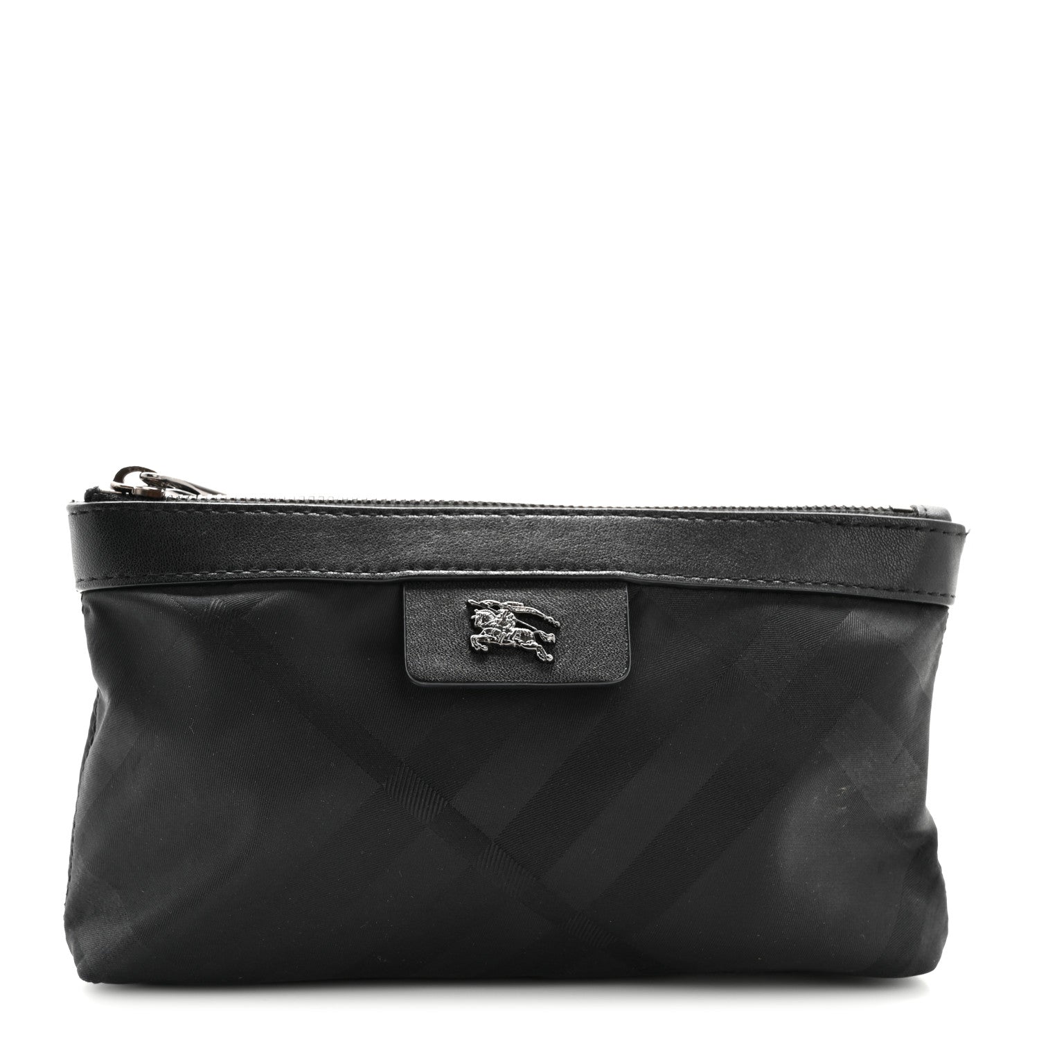 Burberry Nylon Check Pouch Black 1 of 12