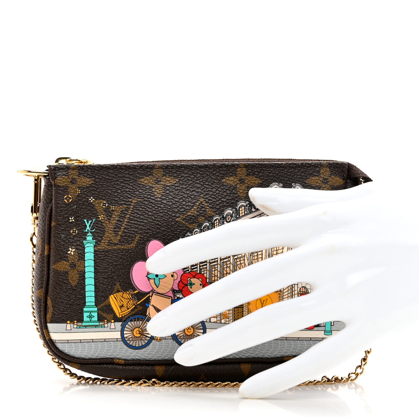 Monogram 2022 Christmas Animation Paris Mini Pochette Accessories Pink