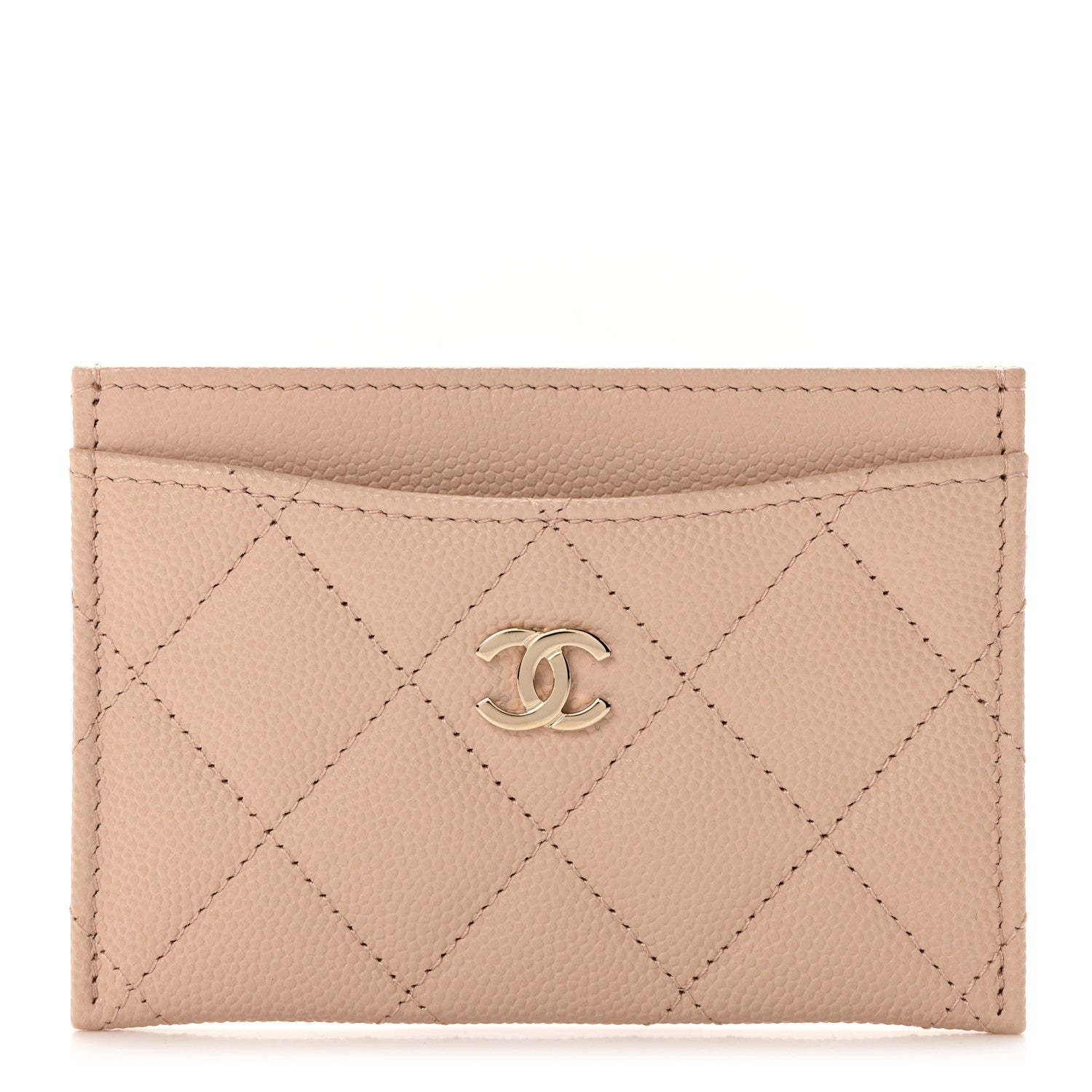 Chanel Caviar Quilted Card Holder Light Beige 1 of 9