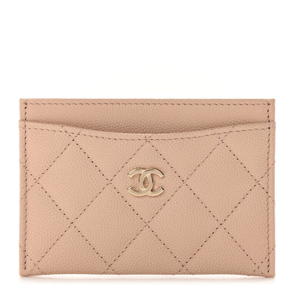 Chanel Caviar Quilted Card Holder Light Beige 1 of 9