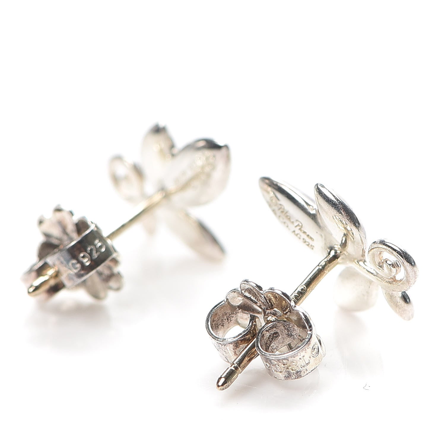 Tiffany Sterling Silver Paloma Picasso Olive Leaf Earrings 3 of 4