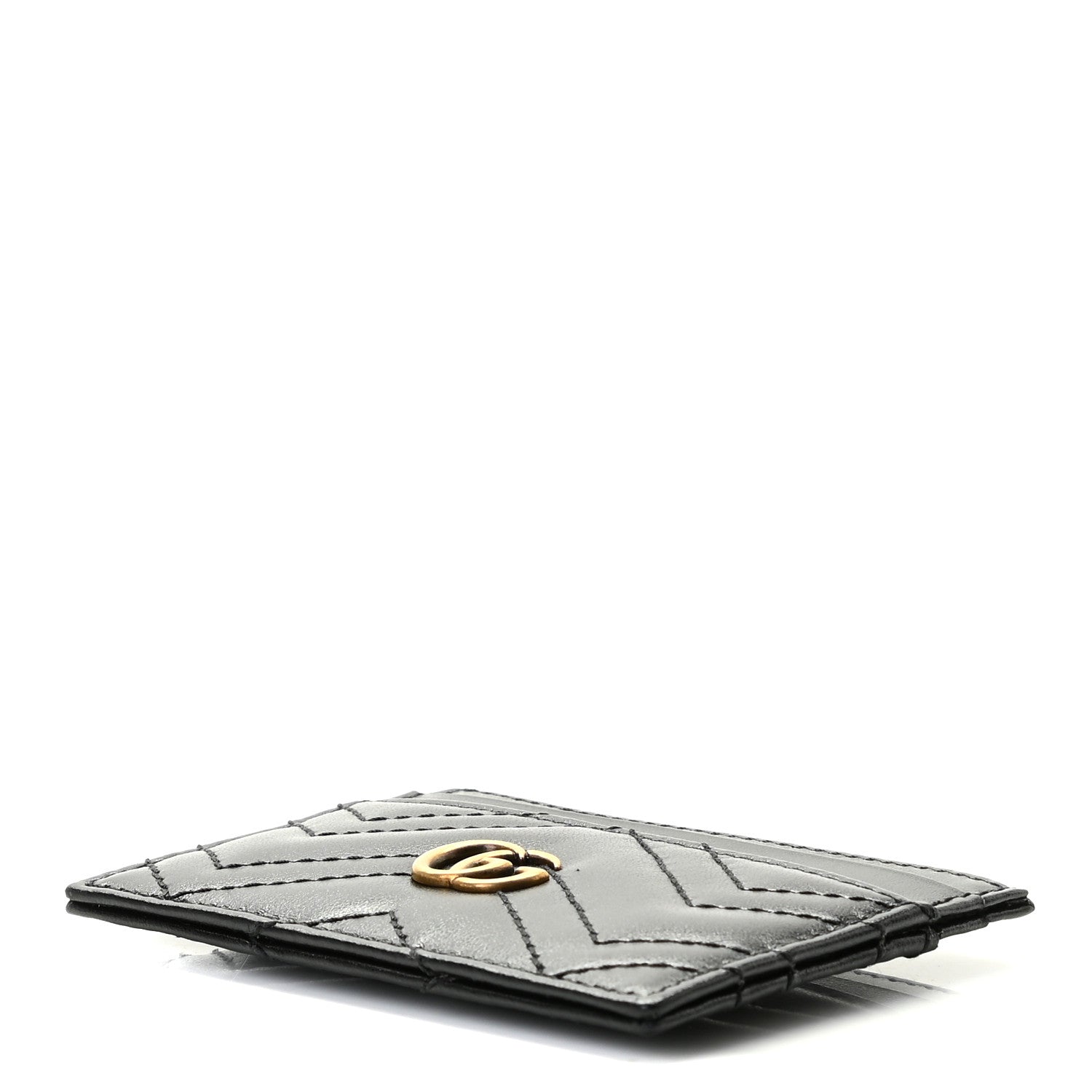 Gucci Calfskin Matelasse GG Marmont Card Holder Black 12 of 17