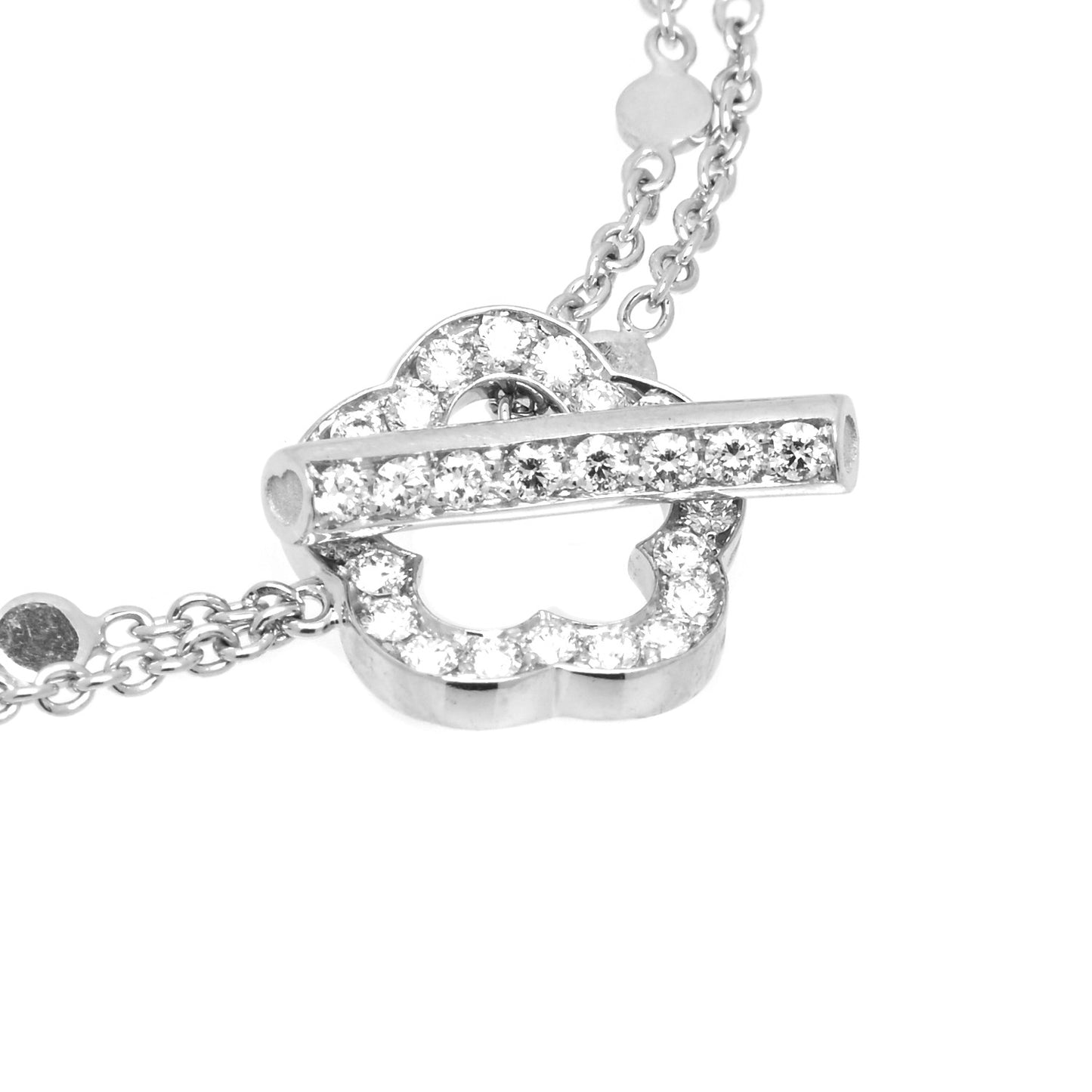 18K White Gold Diamond Make Love Bracelet