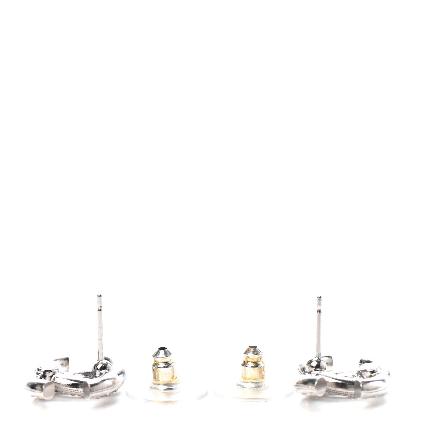 Chanel Crystal CC Earrings Silver 3 of 4