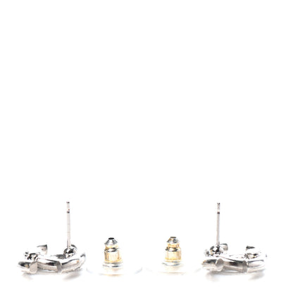 Chanel Crystal CC Earrings Silver 3 of 4