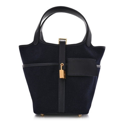 Hermes Toile Goeland Swift Cargo Picotin Lock 18 Bleu Marine 1 of 10