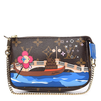 Louis Vuitton Monogram 2019 Christmas Animation Mini Venice Pochette Accessories Blue 1 of 7