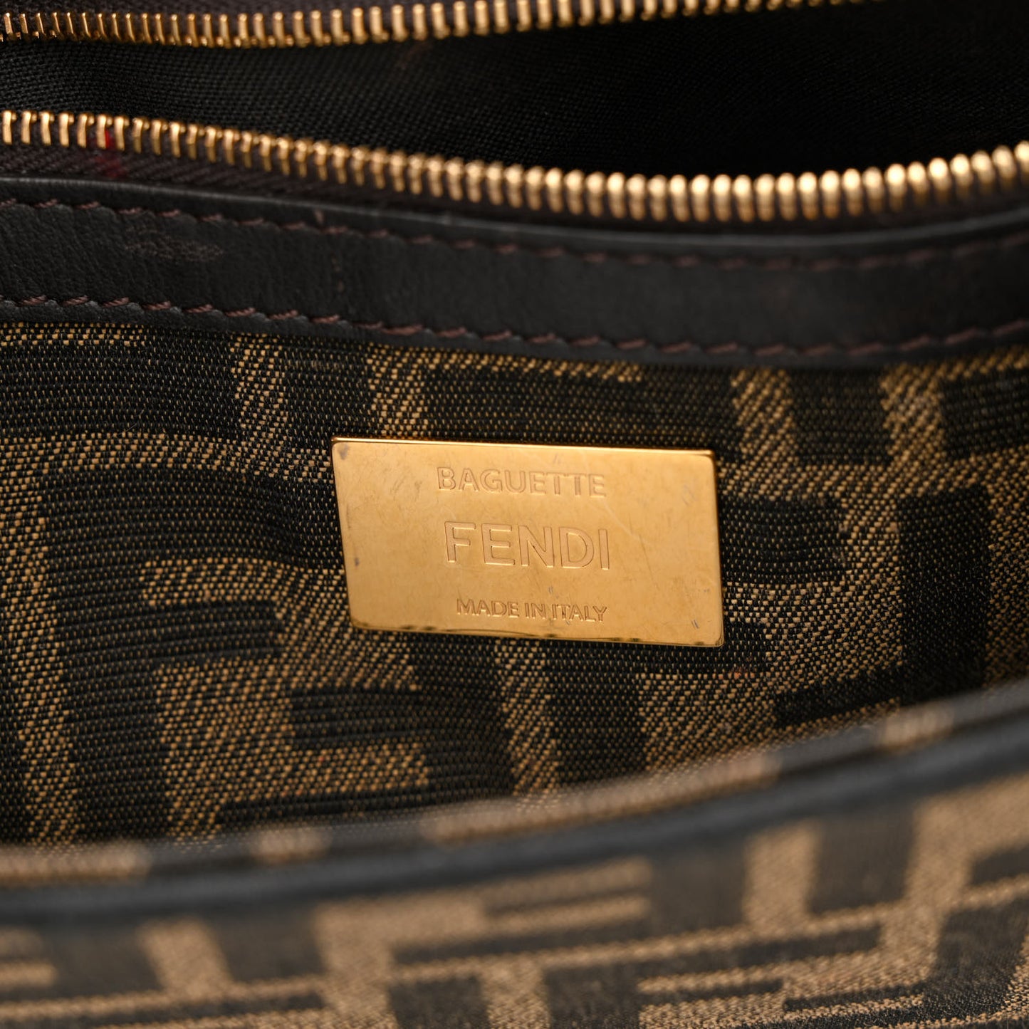 Fabric Jacquard FF 1974 Medium Baguette Tobacco Moro Black