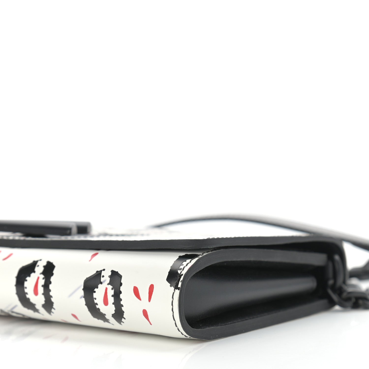 Louis Vuitton Calfskin Graphic Print Twist Shoulder Bag MM White Black 8 of 8