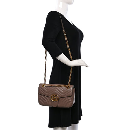Gucci Calfskin Matelasse Small GG Marmont Shoulder Bag Porcelain Rose 2 of 11