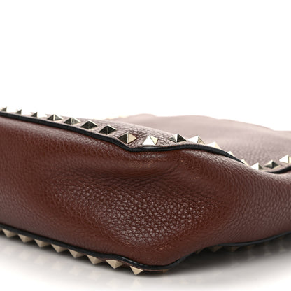 Valentino Garavani Pebbled Calfskin Small Rockstud Flip-Lock Messenger Bag Light Brown 8 of 11