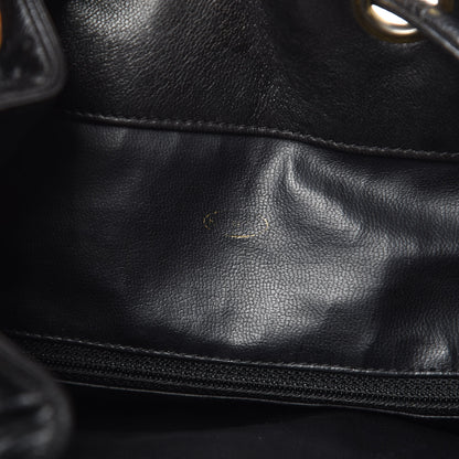 Chanel Lambskin Quilted Drawstring Backpack Black 14 of 14