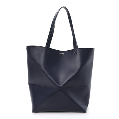 Loewe Shiny Calfskin XL Puzzle Fold Tote Abyss Blue 1 of 10