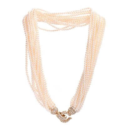 Cartier 18K Yellow Gold Diamond Pearl Collier Torsade Necklace 3 of 4
