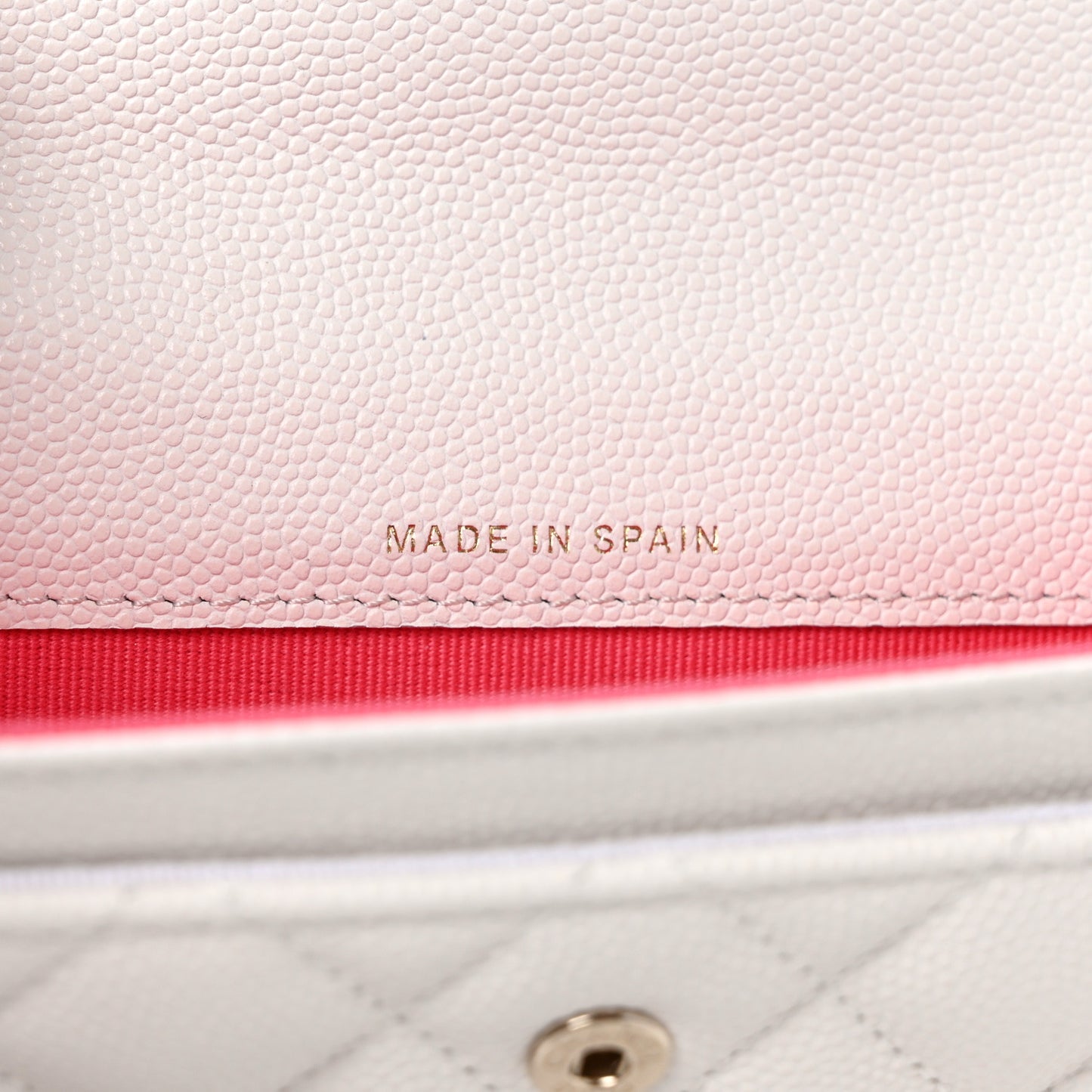 Caviar Metal Perforated Quilted CC Flap Card Holder White