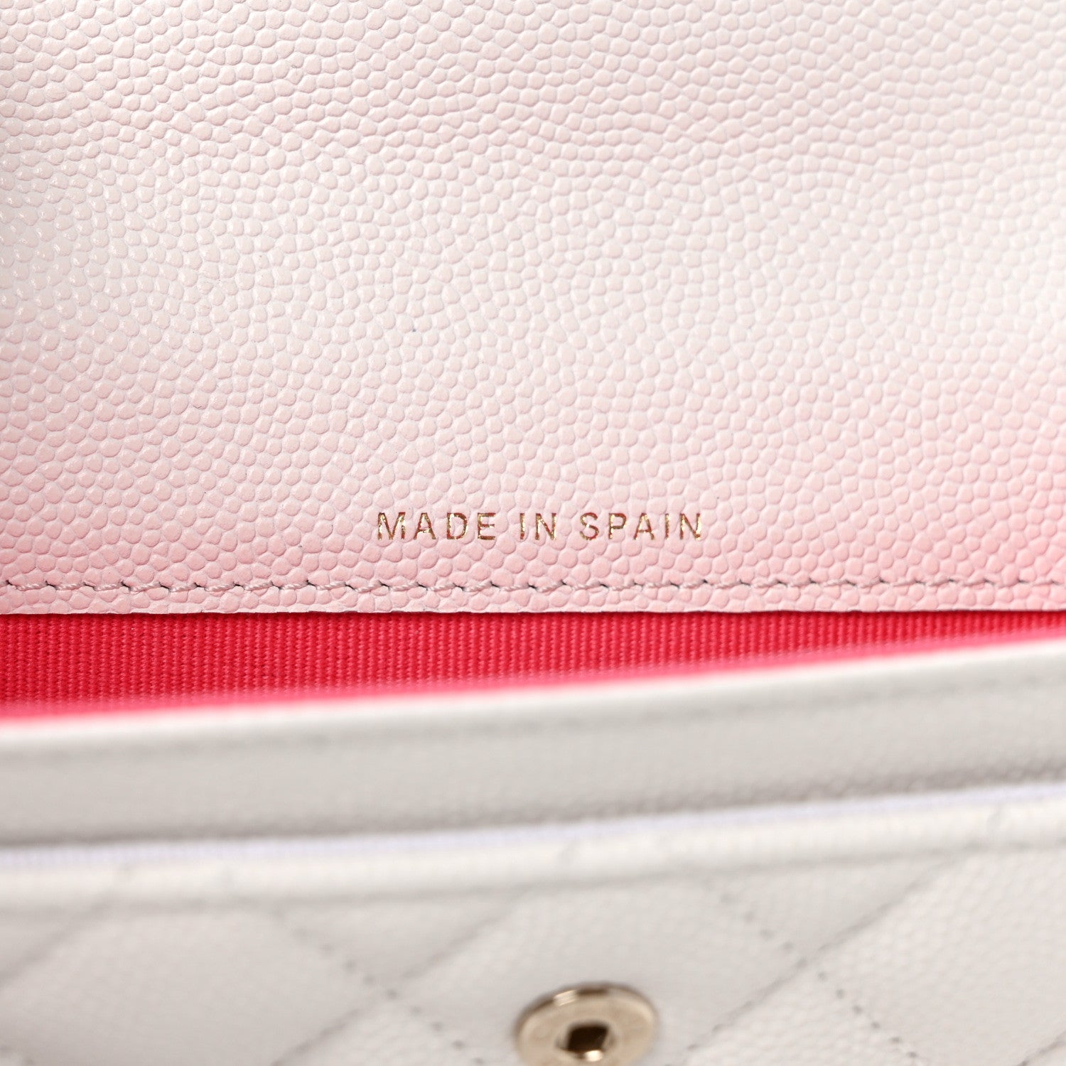 Chanel Caviar Metal Perforated Quilted CC Flap Card Holder White 7 of 9