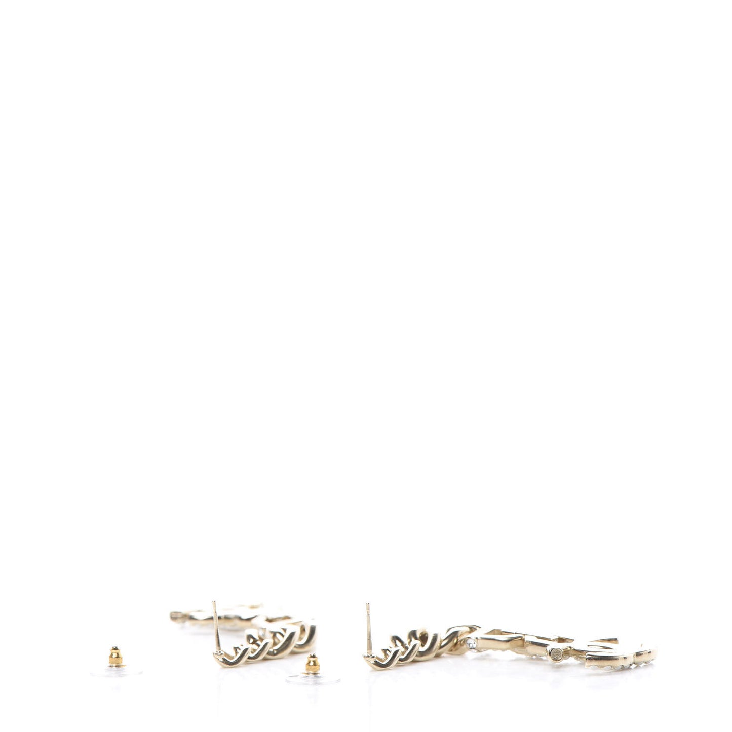 Metal Crystal CC Vendome CC Dangle Earrings Gold