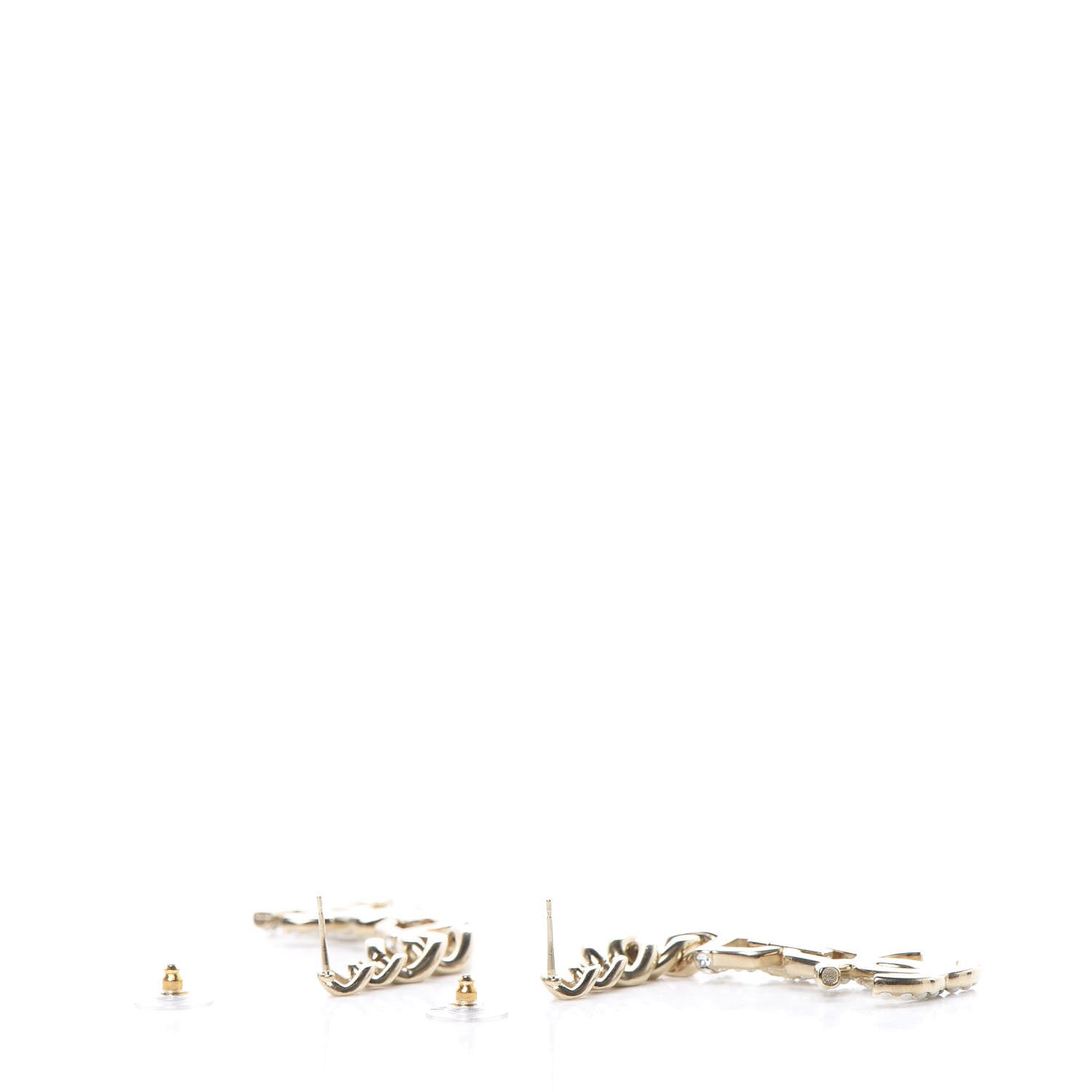 Chanel Metal Crystal CC Vendome CC Dangle Earrings Gold 3 of 5