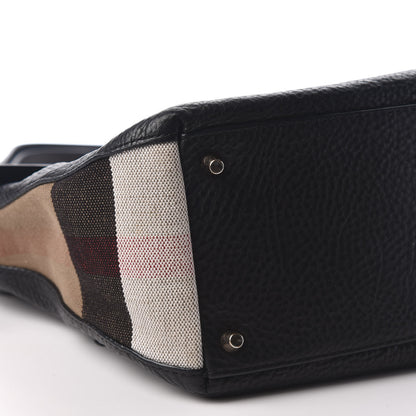 Burberry Grainy Calfskin House Check Small Maidstone Black 6 of 9