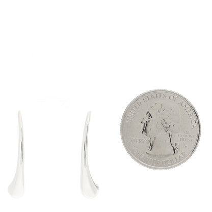 Tiffany Sterling Silver Elsa Peretti Teardrop Hoop Earrings 2 of 4