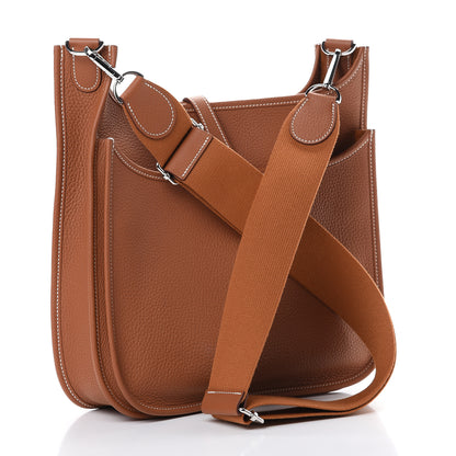 Hermes Taurillon Clemence Evelyne III PM Gold 2 of 10