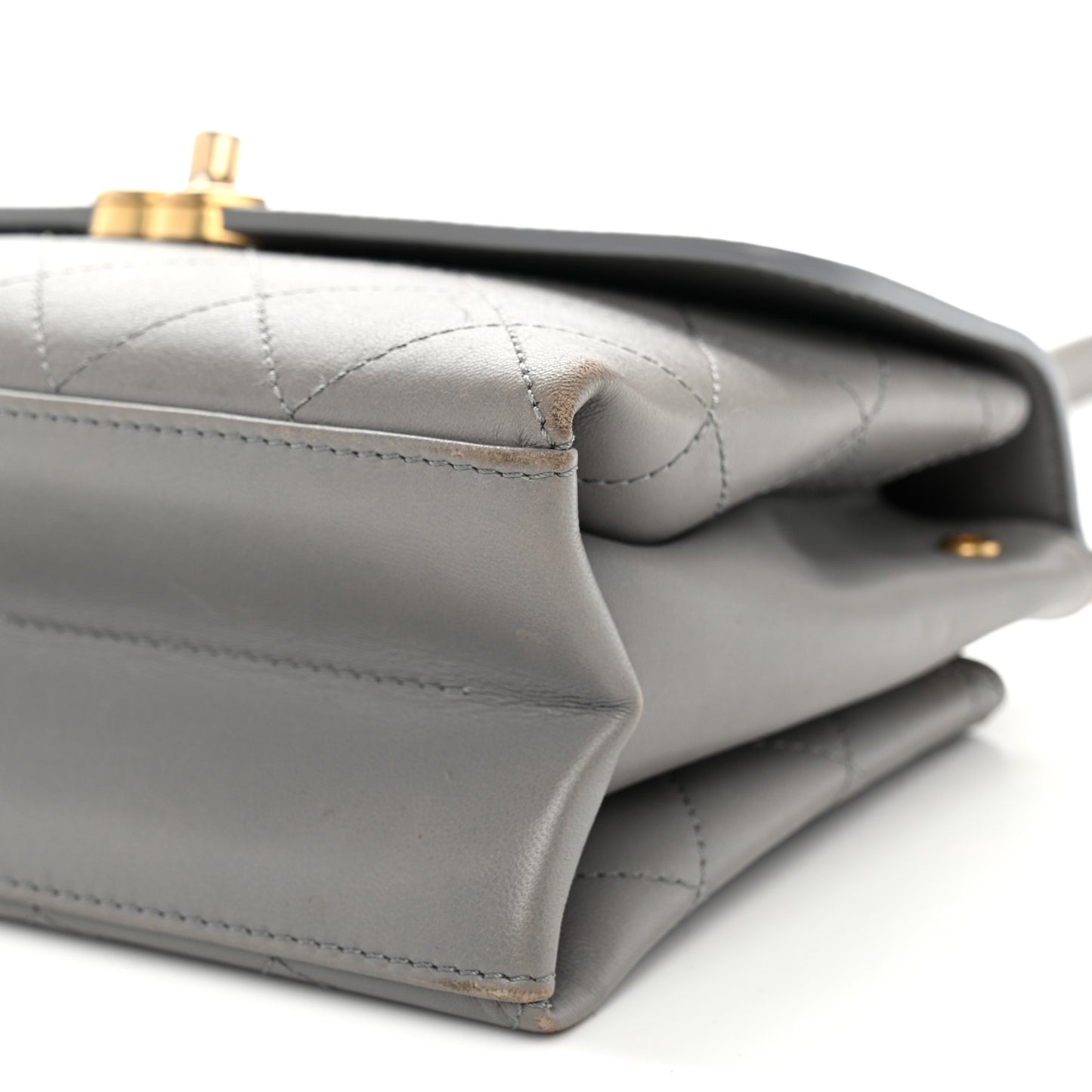 Lambskin Quilted Small Coco Lux Flap Grey