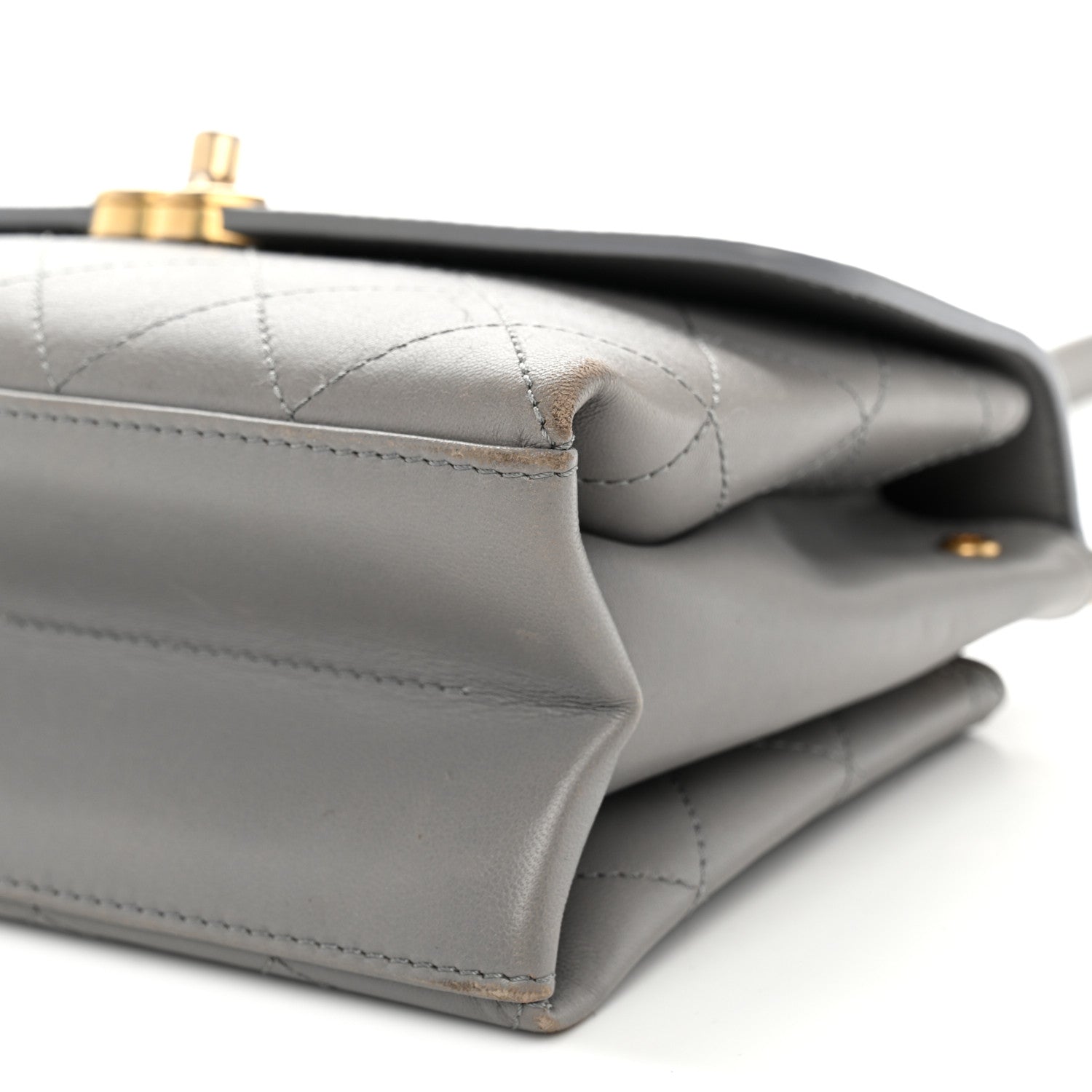 Chanel Lambskin Quilted Small Coco Lux Flap Grey 10 of 12