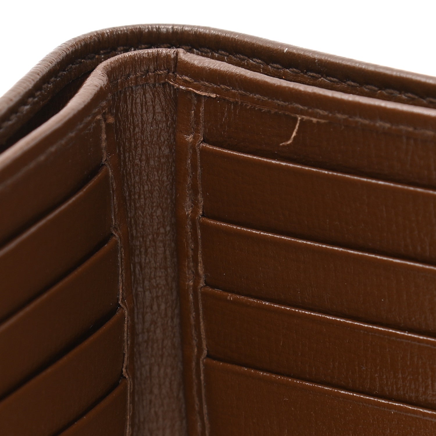 Gucci GG Supreme Monogram Azalea Calfskin Fake/Not Bi-Fold Wallet Beige Ebony Brown Sugar 8 of 8