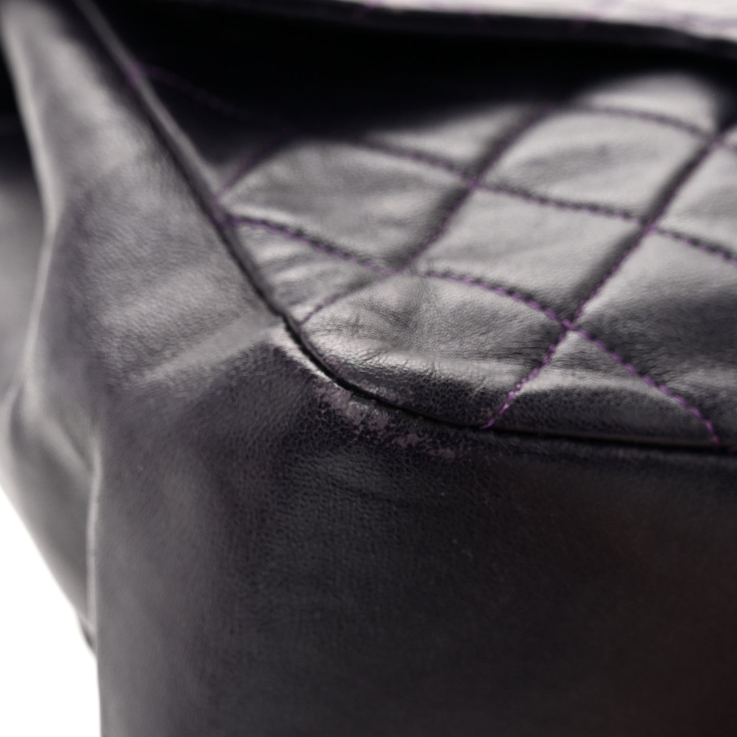 Lambskin Quilted Medium Kelly Flap Purple