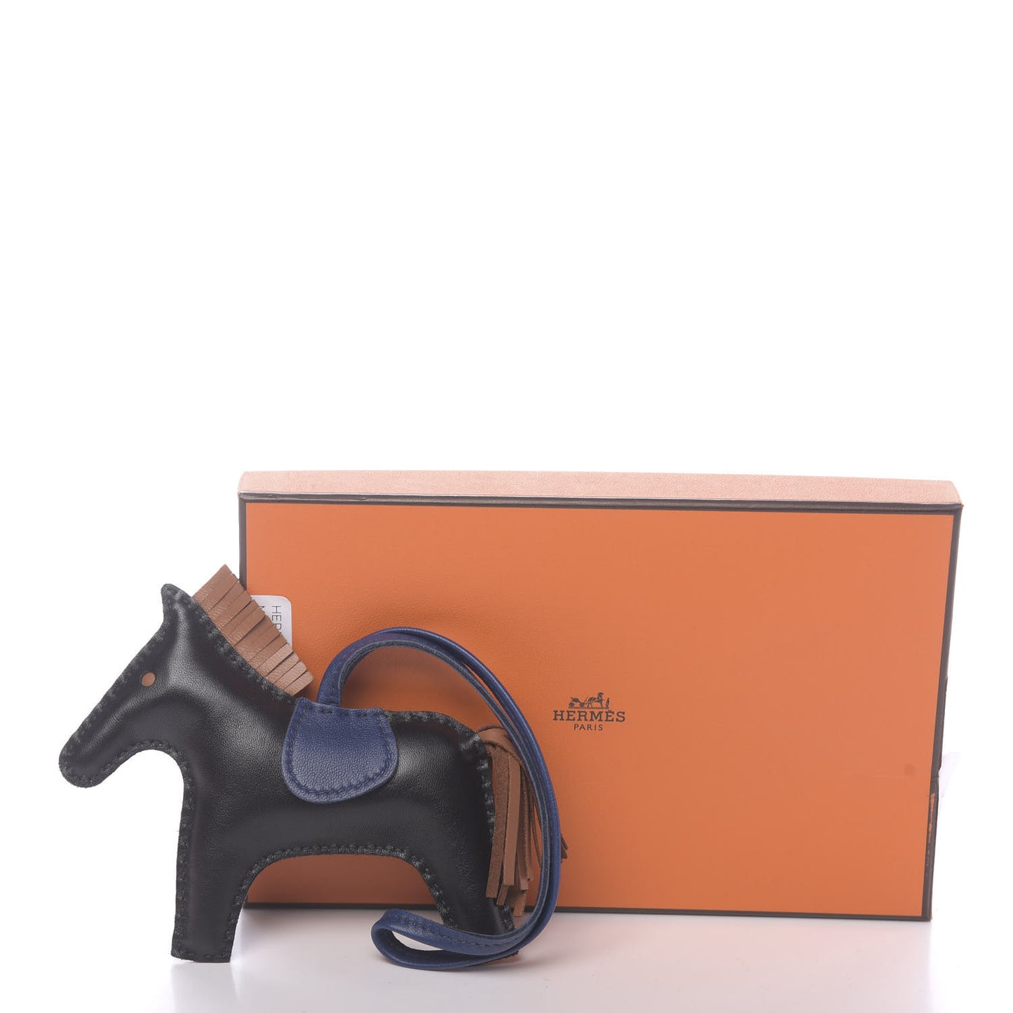 Milo Lambskin Grigri Rodeo Horse Bag Charm MM Black Bleu Saphir Gold