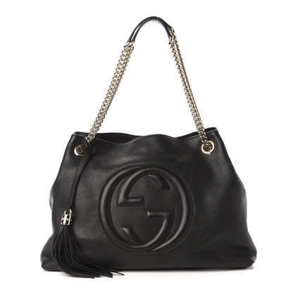 Gucci Pebbled Calfskin Medium Soho Chain Shoulder Bag Black 1 of 10