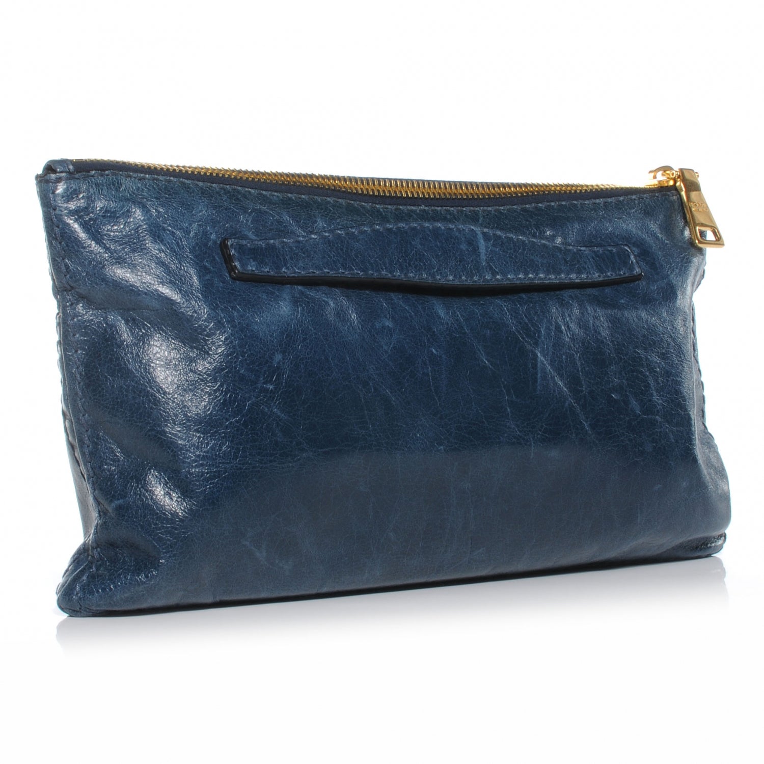 Prada Vitello Shine Pochette Clutch Denim 4 of 9