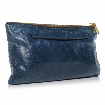 Prada Vitello Shine Pochette Clutch Denim 4 of 9
