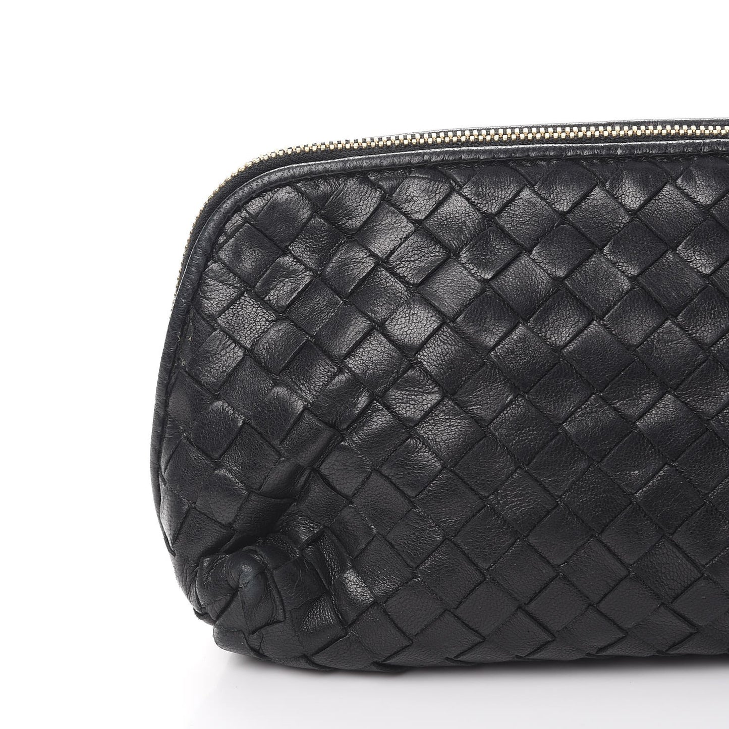 Nappa Intrecciato Medium Cosmetic Pouch Bag Black