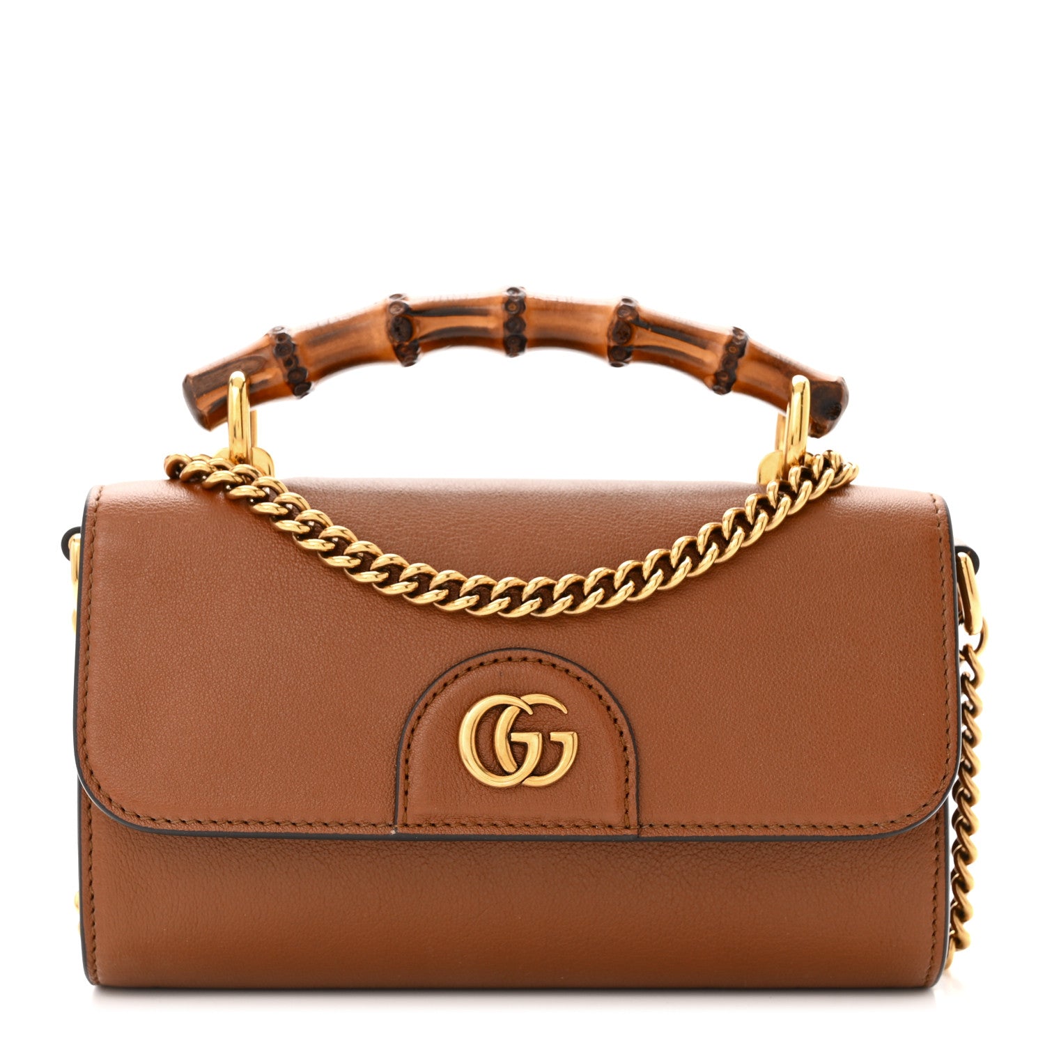 Gucci Wonka Grain Calfskin Mini Diana Bamboo Top Handle Shoulder Bag Cuir 1 of 10