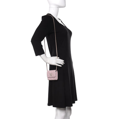 Chanel Caviar Quilted Coco Candy Card Holder On Chain Light Pink 2 of 11