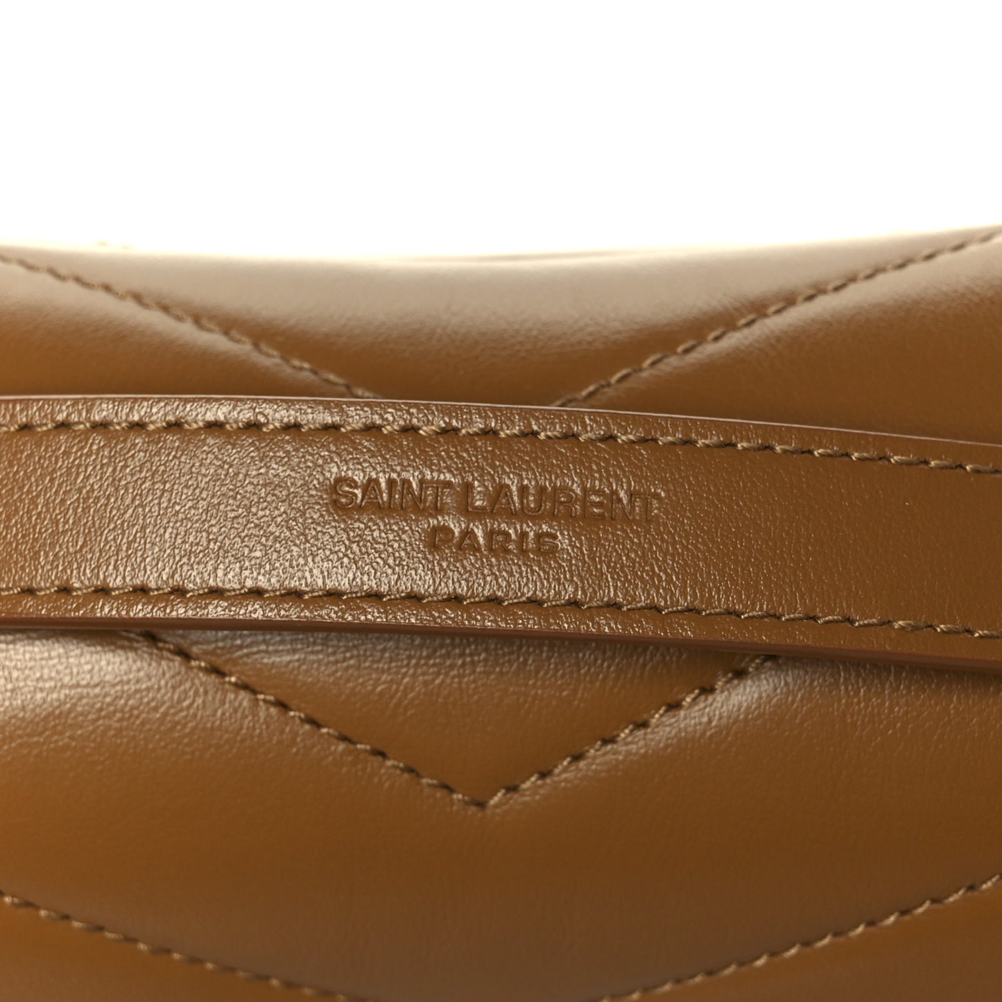 Calfskin Y Quilted Monogram Small Loulou Chain Satchel Dark Natural