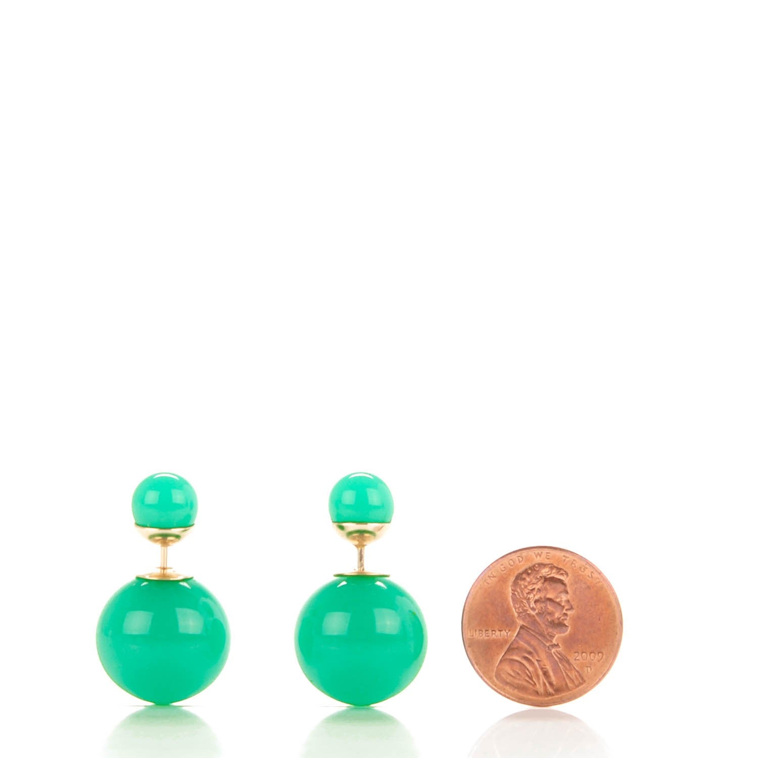 Christian Dior Mise En Dior Tribal Earrings Jade Green 2 of 5