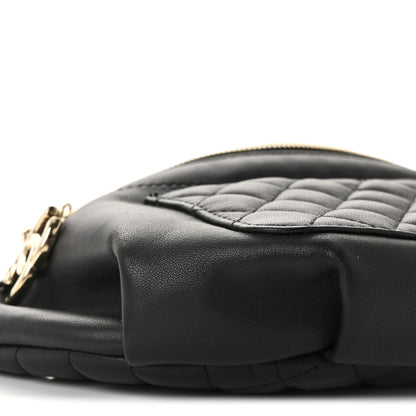 Chanel Lambskin Quilted Waist Bag Fanny Pack Black 9 of 10