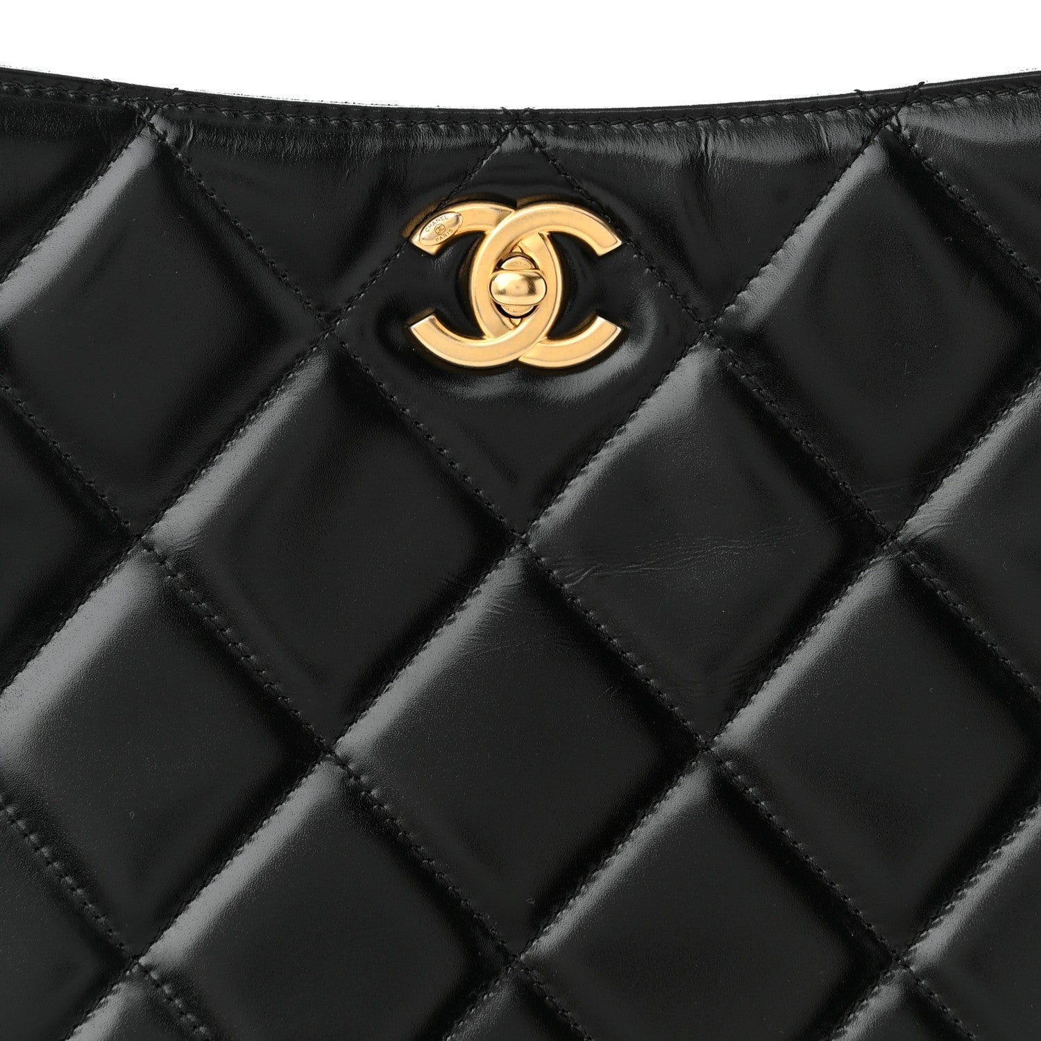 Chanel Shiny Calfskin Suede Goatskin Quilted Hobo Black 8 of 10