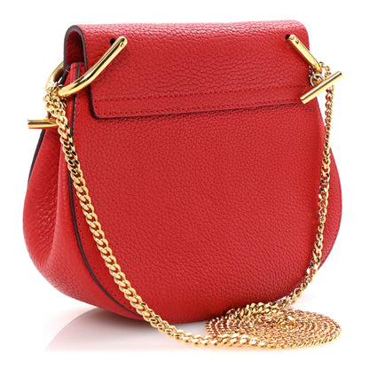 Chloe Grained Lambskin Mini Drew Shoulder Bag Plaid Red 3 of 9