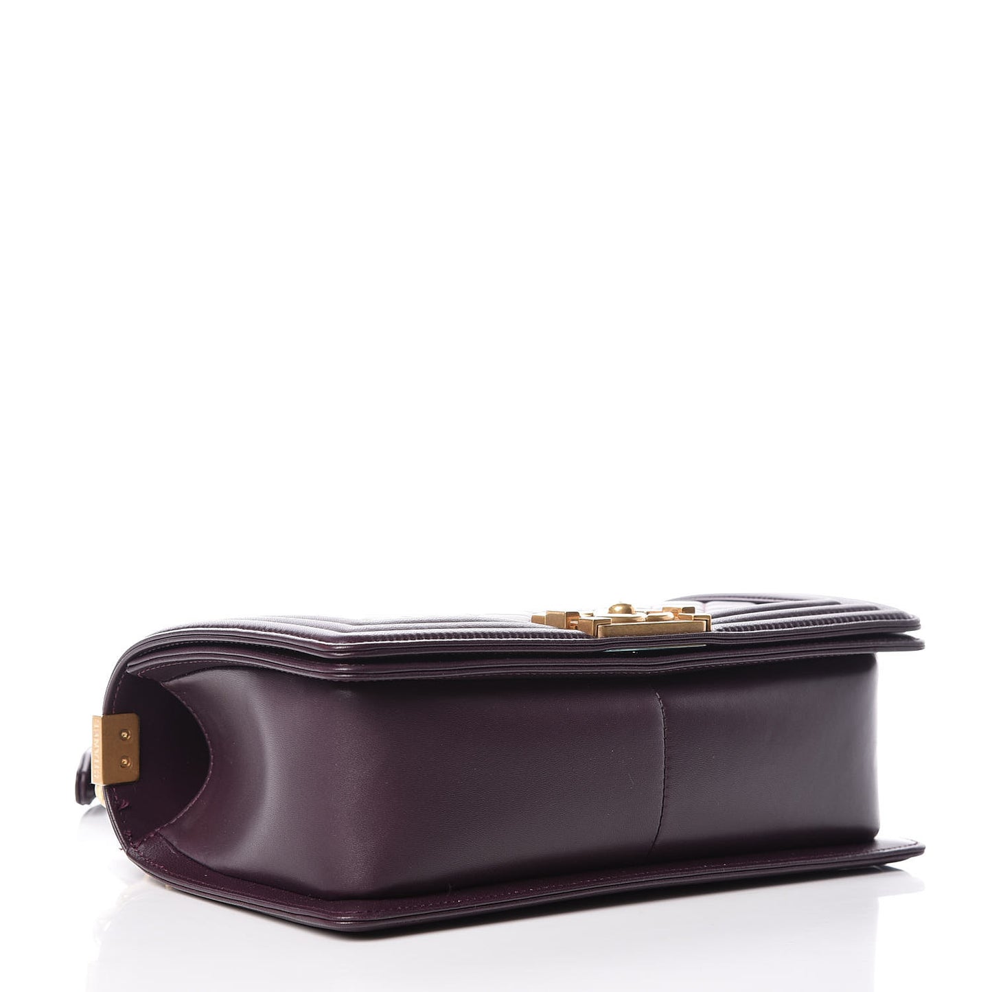 Lambskin Quilted Medium Boy Flap Dark Purple