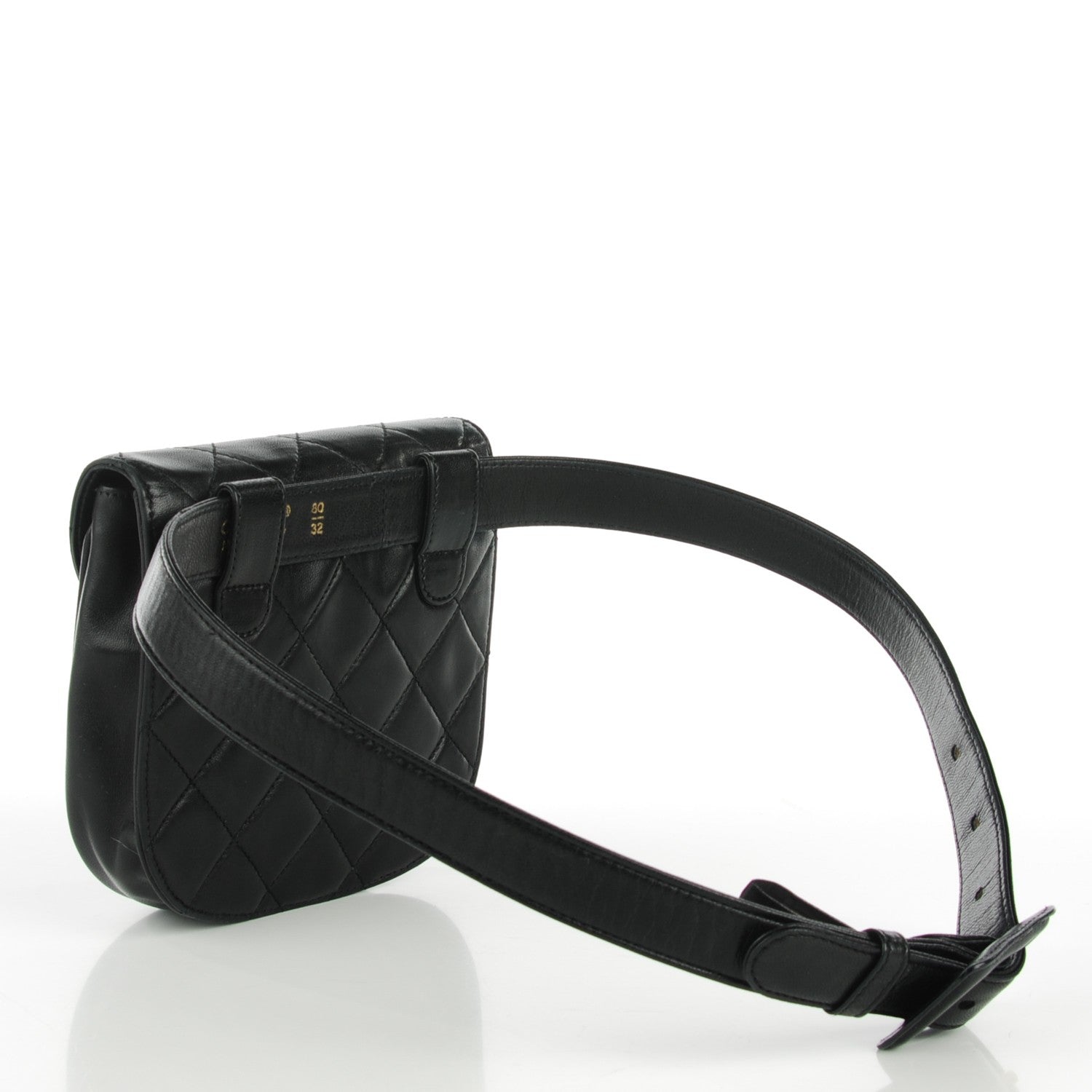 Chanel Lambskin Quilted Flap Waist Belt Bag 80 32 Black 10 of 10